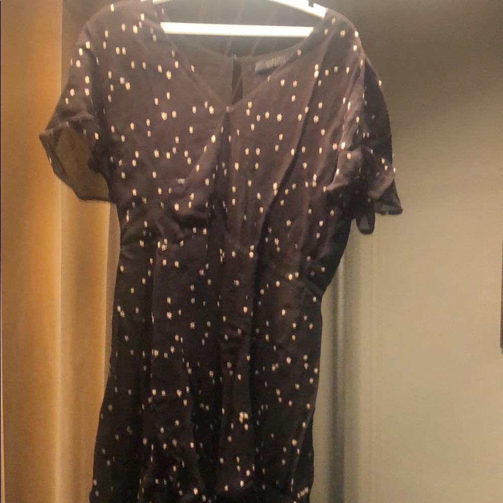 All saints Silk Black and White Dress